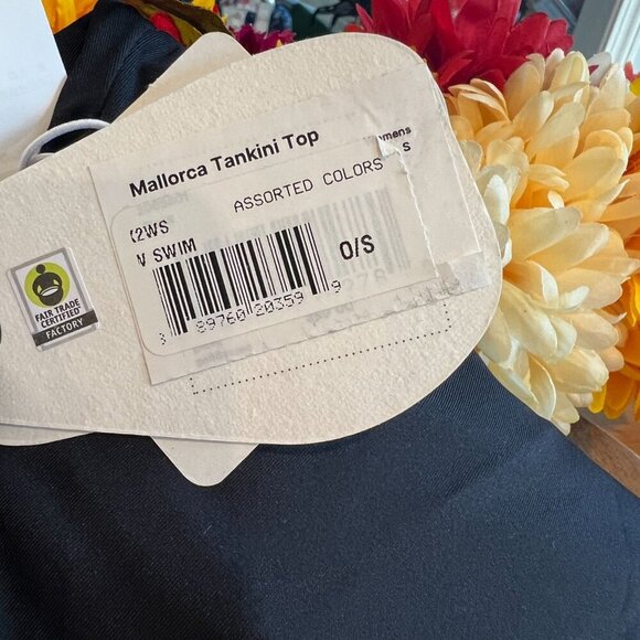 prAna Womens Mallorca Tankini Swim Top SMALL in Black - Picture 7 of 7